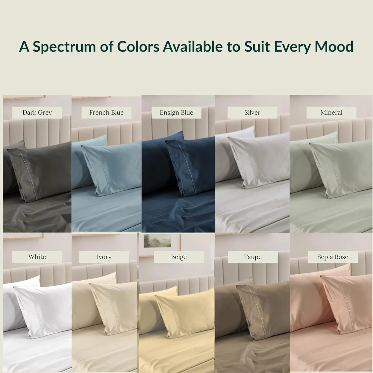 100% Egyptian Cotton Sheets Queen Size Bed Set, 4 Pieces Luxury Bedding Sheet, 1000 Thread Count,Hotel Quality, Silky Soft, Breathable and Durable, Deep Pockets up to 17,Beige