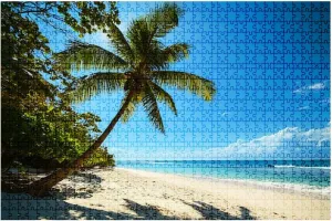 1000 Piece Coastal Landscape Puzzle Tropical Beach 20" x 30" Countdown Indoor Activities Difficult Jigsaw Puzzle Set for Adults, Children - Educational Toys Gift