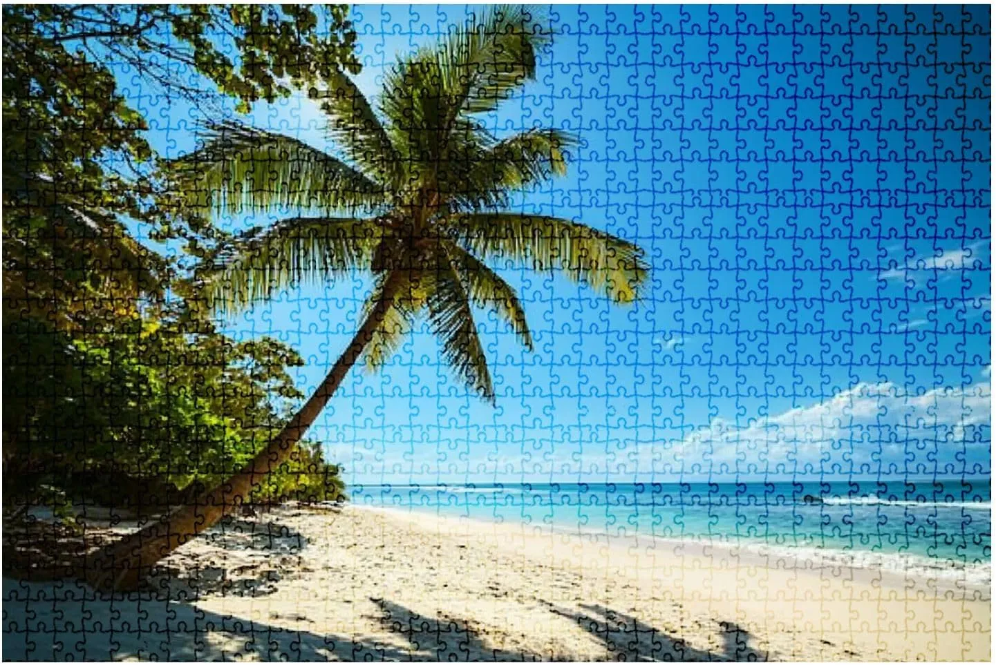 1000 Piece Coastal Landscape Puzzle Tropical Beach 20" x 30" Countdown Indoor Activities Difficult Jigsaw Puzzle Set for Adults, Children - Educational Toys Gift
