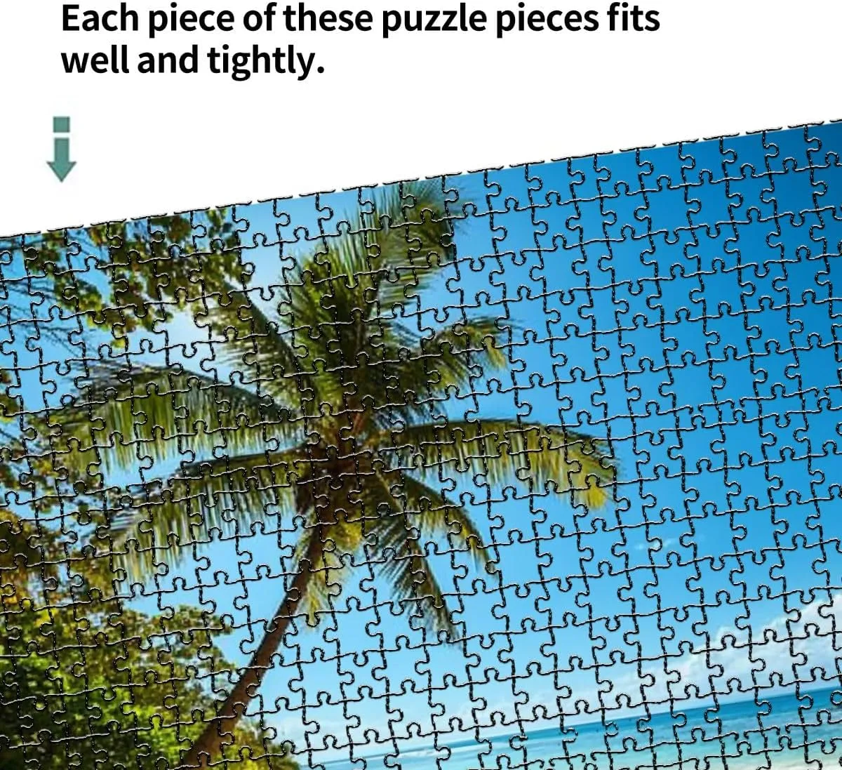 1000 Piece Coastal Landscape Puzzle Tropical Beach 20" x 30" Countdown Indoor Activities Difficult Jigsaw Puzzle Set for Adults, Children - Educational Toys Gift