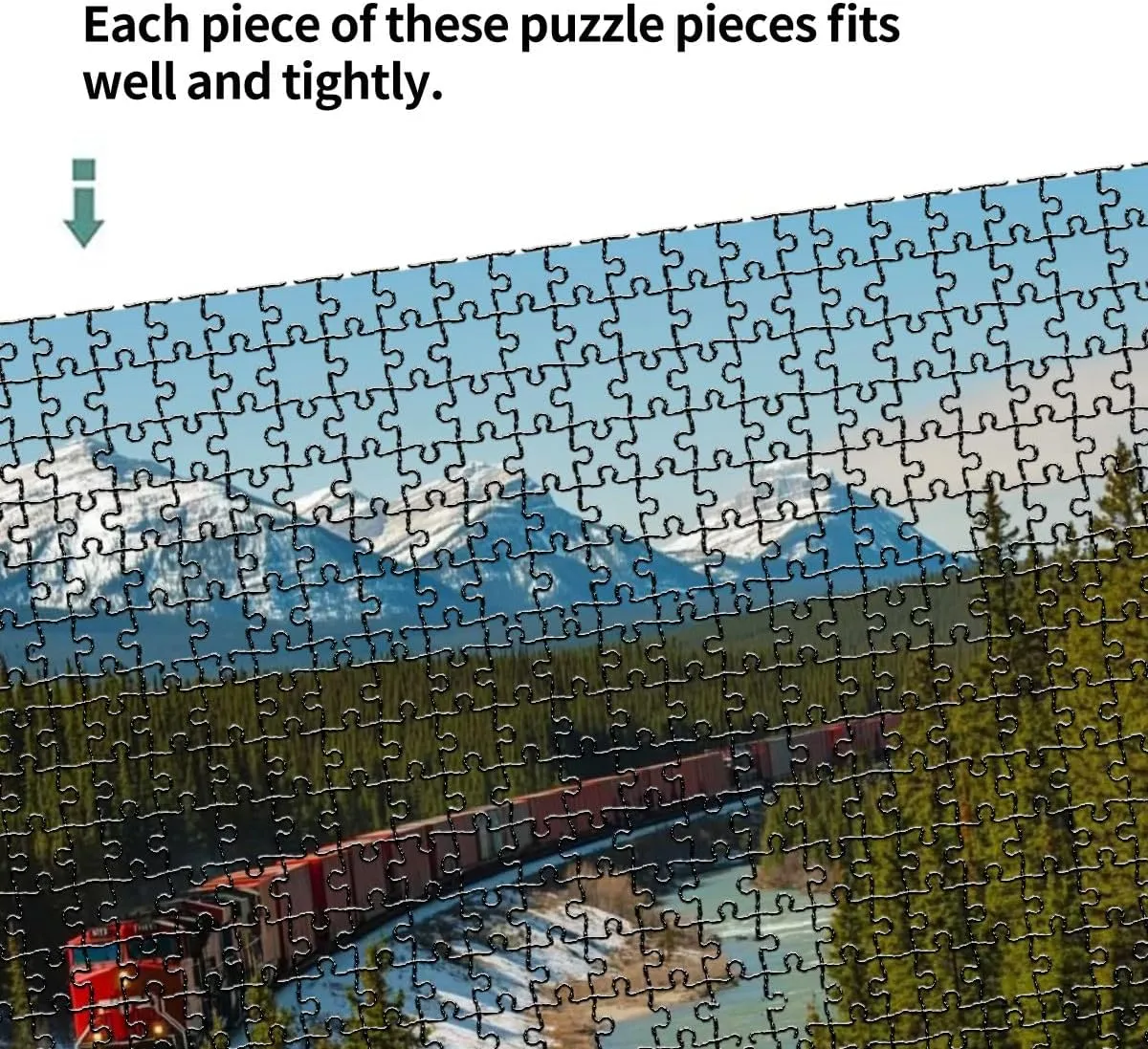 1000 Piece Puzzle Train National Park Spring 20" x 30" Countdown Indoor Activities Difficult Jigsaw Puzzle Set for Adults, Children - Educational Toys Gift