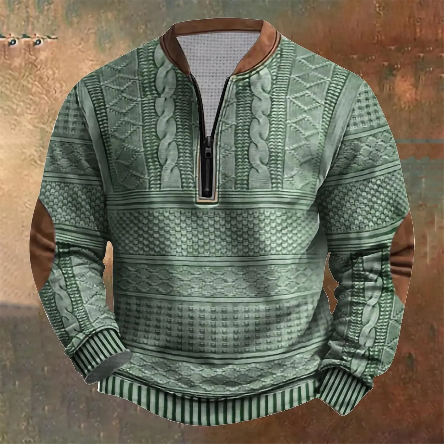 1/4 Zip Pullover Mens Lightweight Long Sleeve Quarter Zip Pull Over Jackets Western Mock Neck Pull Over Jackets