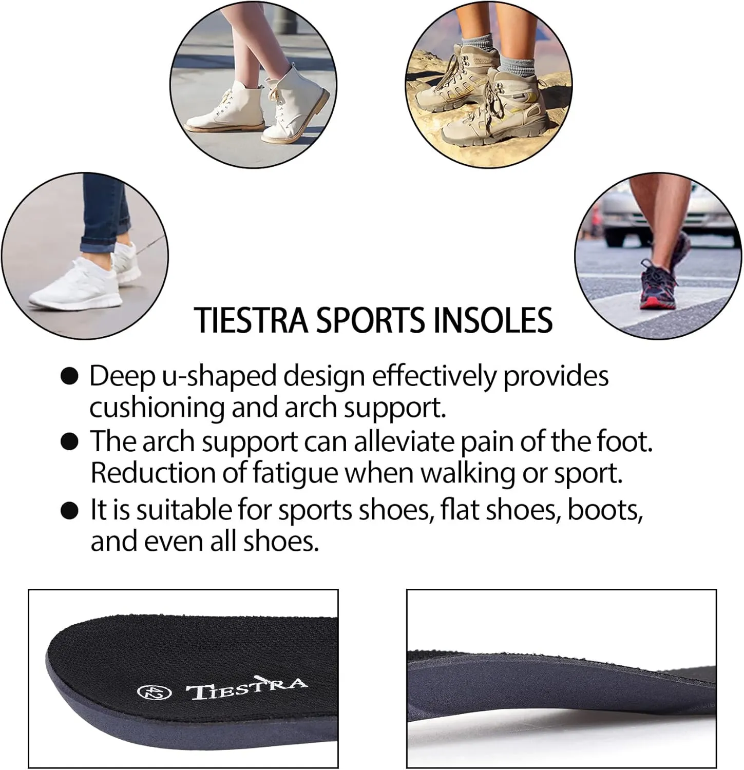 2 Pair-Insoles for Mens Memory Foam Shoe Inserts,Replacement Insoles for Work Boot Running Shoes-Shock Absorption and Cushion for Feet Relief,Comfort Inner Soles for Everyday Use Black 43EU/US10