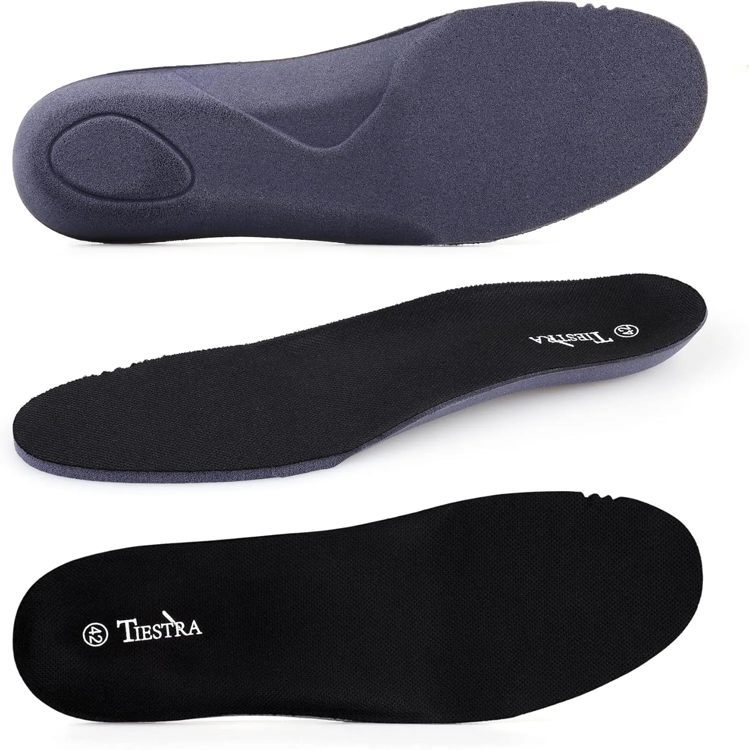 2 Pair-Insoles for Mens Memory Foam Shoe Inserts,Replacement Insoles for Work Boot Running Shoes-Shock Absorption and Cushion for Feet Relief,Comfort Inner Soles for Everyday Use Black 43EU/US10