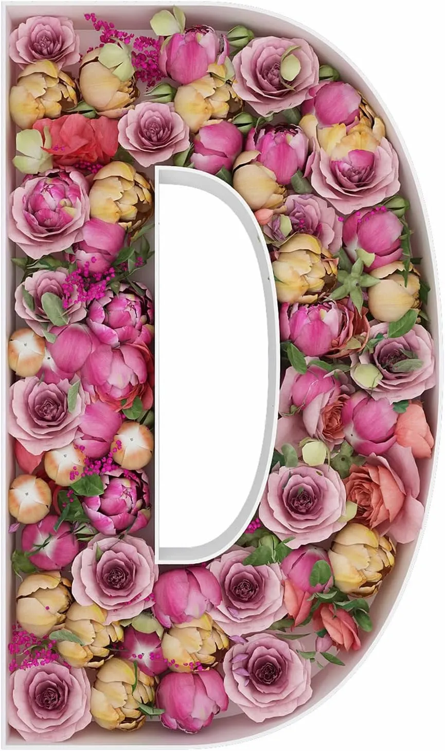 2FT Letter D Mosaic Balloon Frame Letter DIY Fillable Letters Kit for Birthday Party Wedding Backdrop Decor