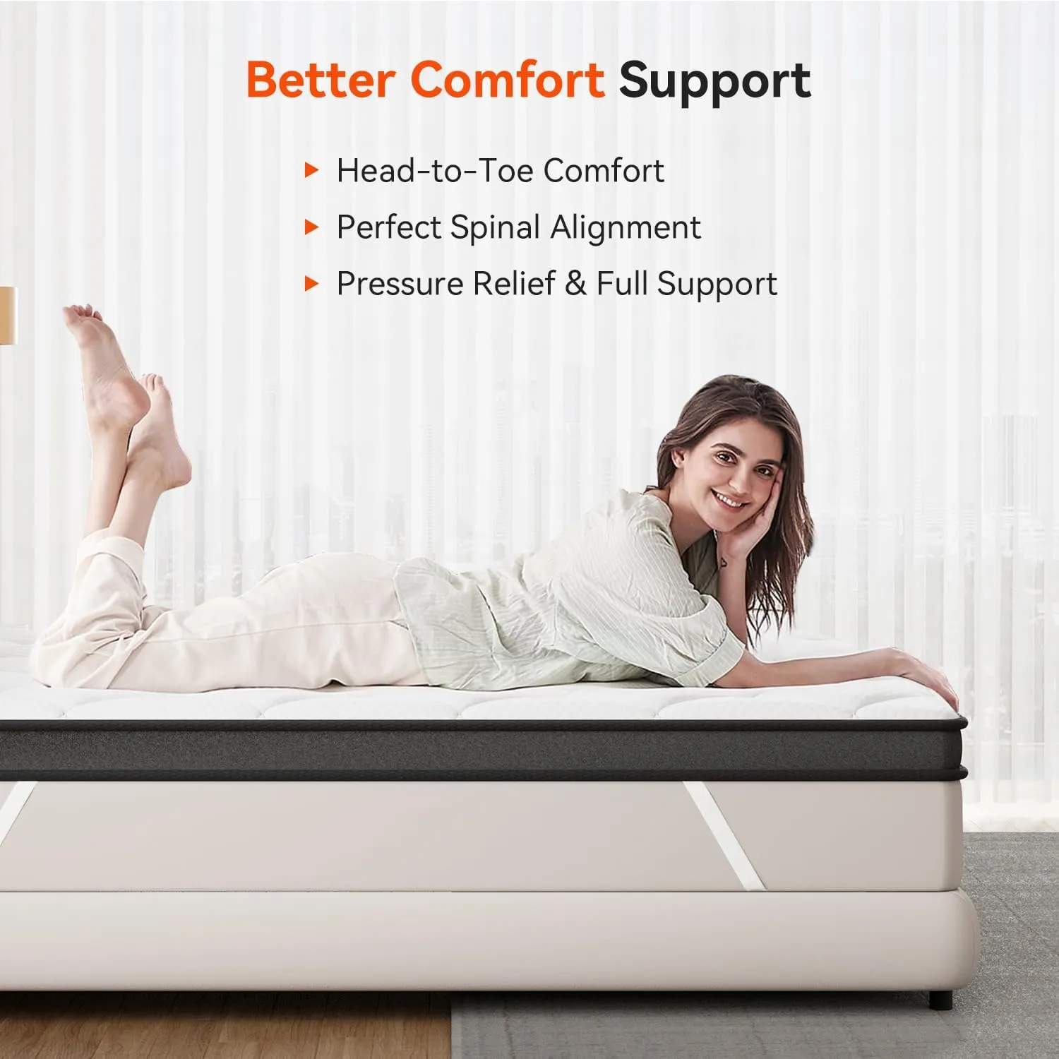 3 Inch Multi-Layer Memory Foam Mattress Topper King, High Density Gel Foam Bed Toppers with Cooling Pillowtop for Back Pain Relief, Medium Firm Mattress Pad for Comfort Body Support