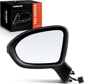 A-Premium Driver Side Power Door Mirror - Compatible with Chevrolet Cruze 2016 2017 2018 2019 - Heated Manual Folding Black Outside Rear View Mirror with Turn Signal - Replace# 19353645