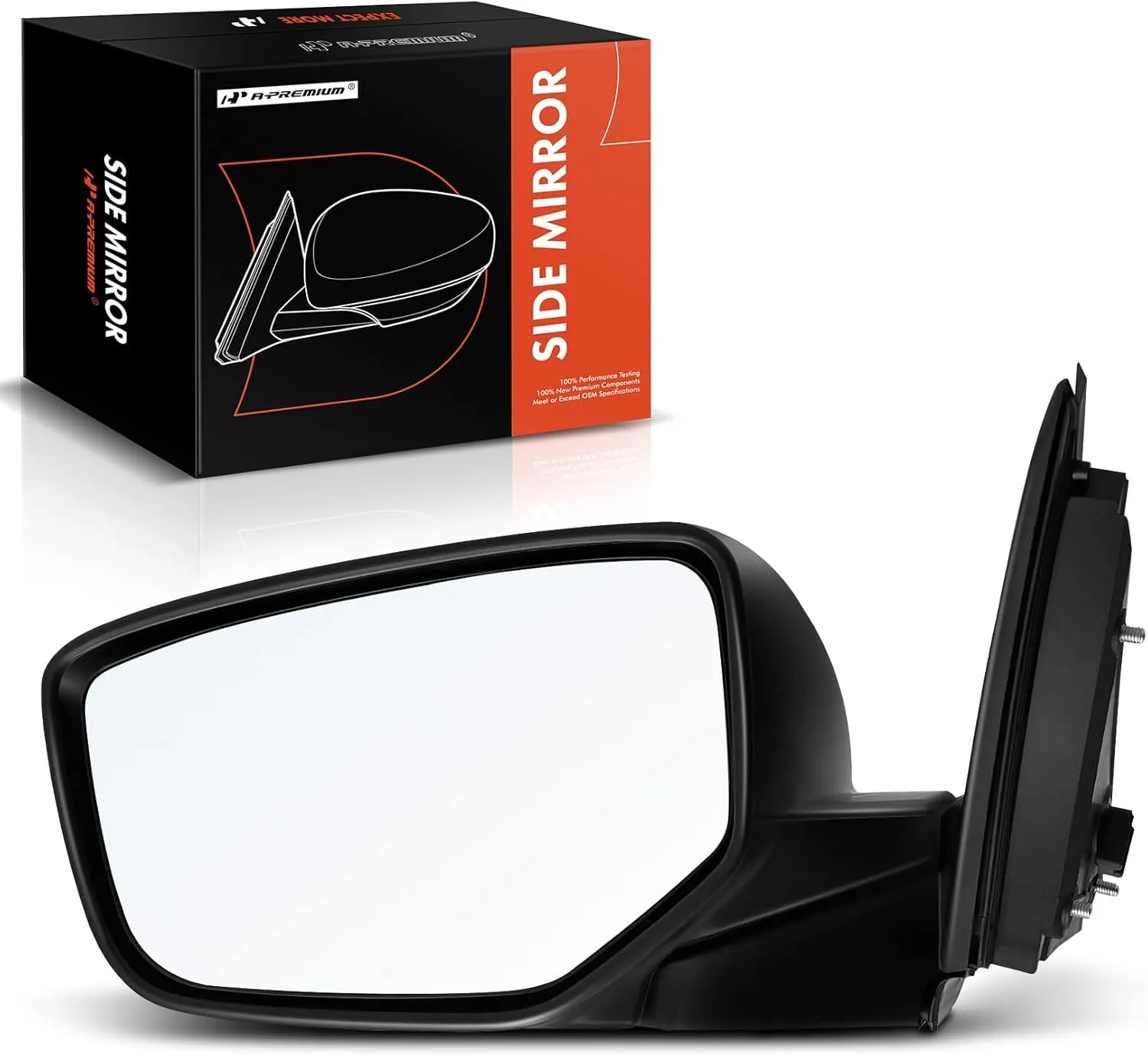 A-Premium Driver Side Power Door Mirror - Compatible with Honda Accord 2008 2009 2010 2011 2012 - Non-Heated Manual Folding Black Outside Rear View Mirror - Replace# 76258-TA5-A01