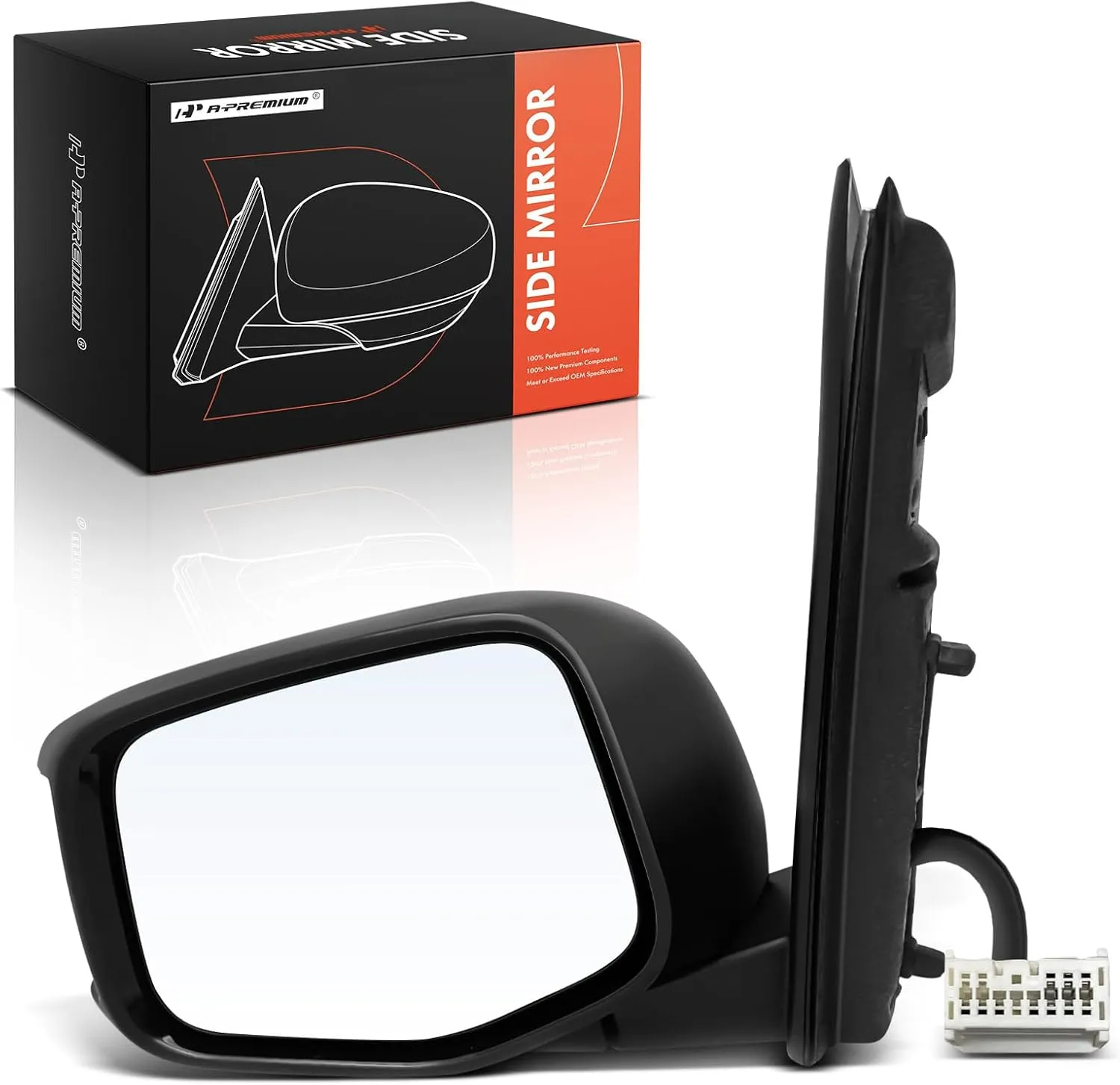 A-Premium Driver Side Power Door Mirror - Compatible with Honda Odyssey 2011 2012 2013 - Heated Manual Folding Black Outside Rear View Mirror w/Turn Signal - Replace# 76250TK8A31ZA