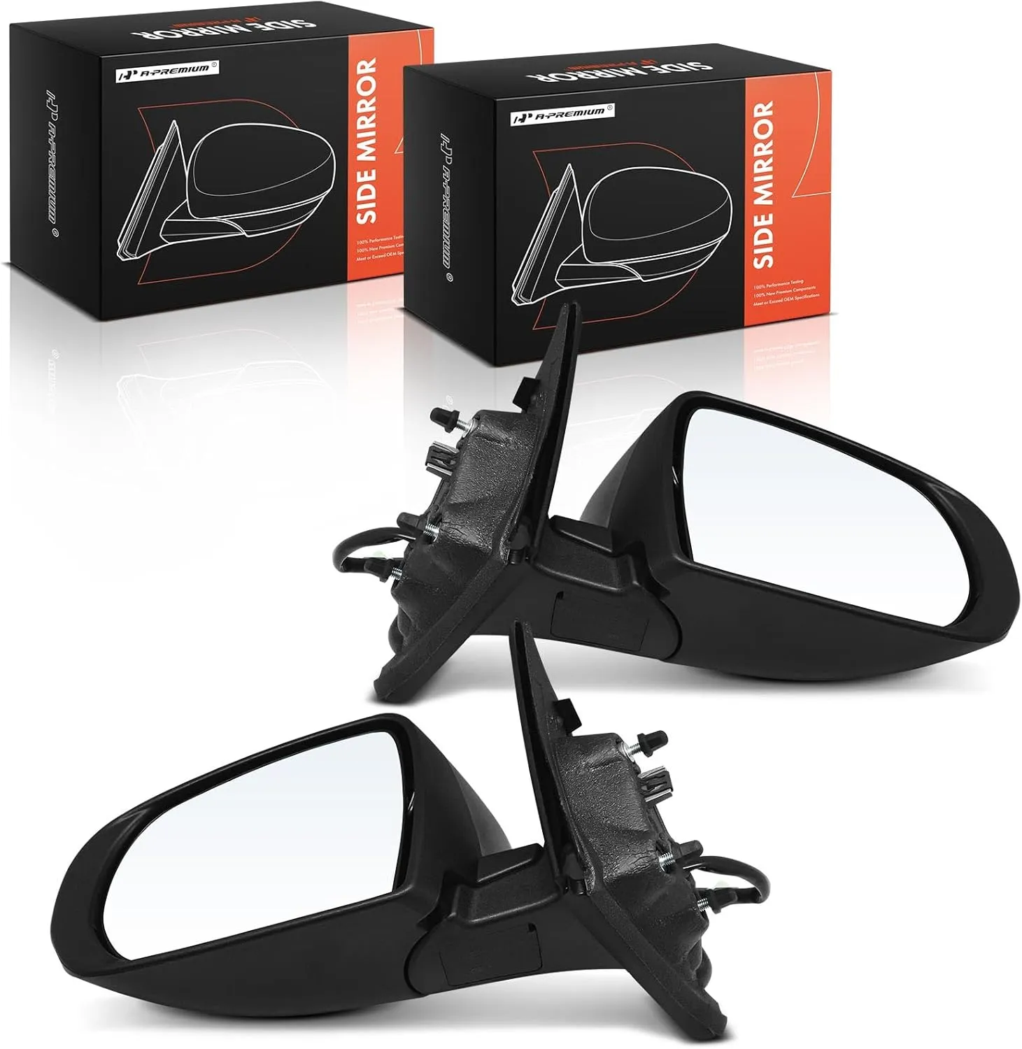A-Premium Pair (2) Driver and Passenger Side Power Door Mirror - Compatible with Jeep Compass 2017-2023 - Heated Manual Folding Black Outside Rear View Mirror w/Blind Spot Detection
