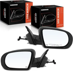 A-Premium Pair (2) Driver and Passenger Side Power Door Mirror - Compatible with Jeep Compass 2017-2023 - Heated Manual Folding Black Outside Rear View Mirror