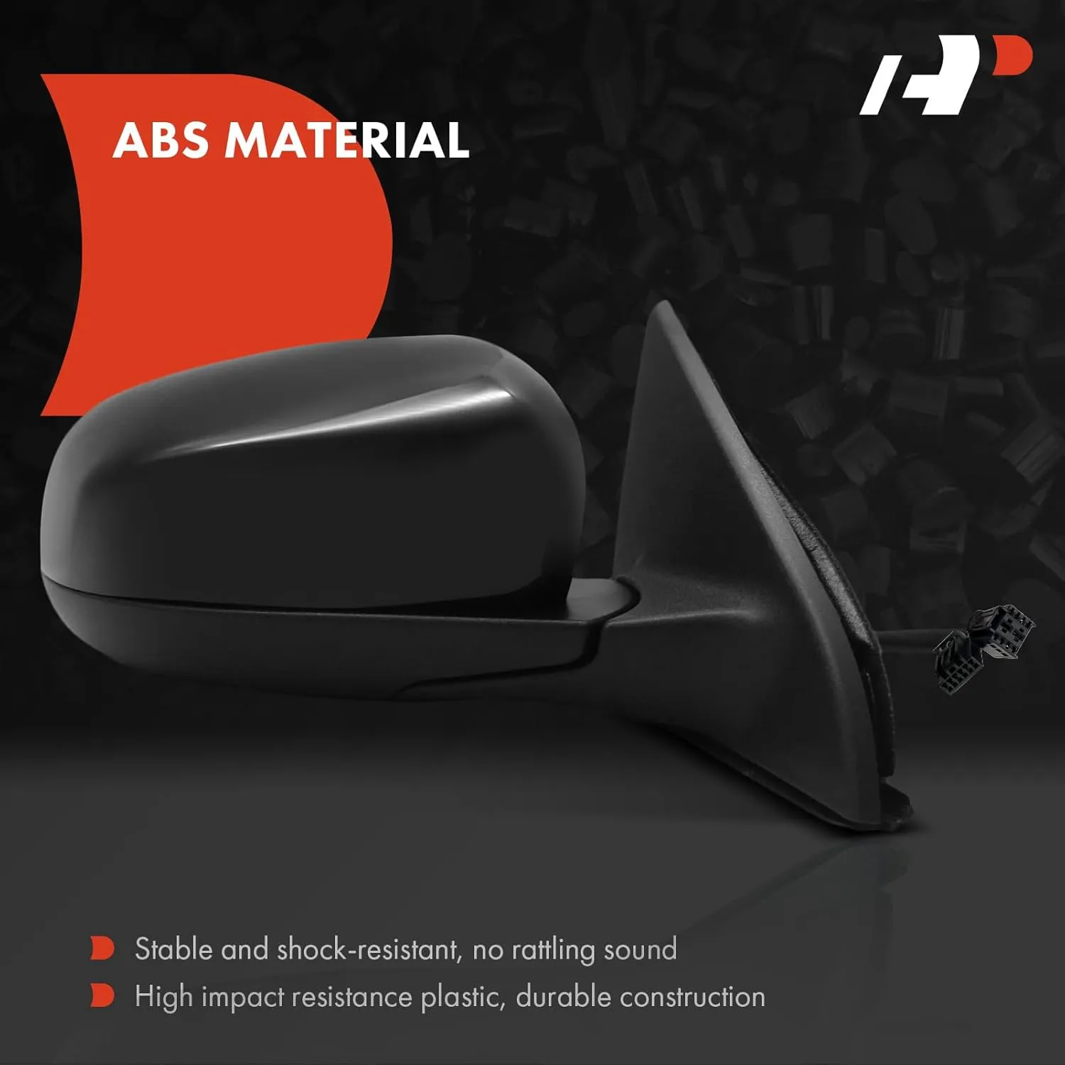 A-Premium Pair (2) Driver and Passenger Side Power Door Mirror - Compatible with Jeep Compass 2017-2023 - Heated Manual Folding Black Outside Rear View Mirror
