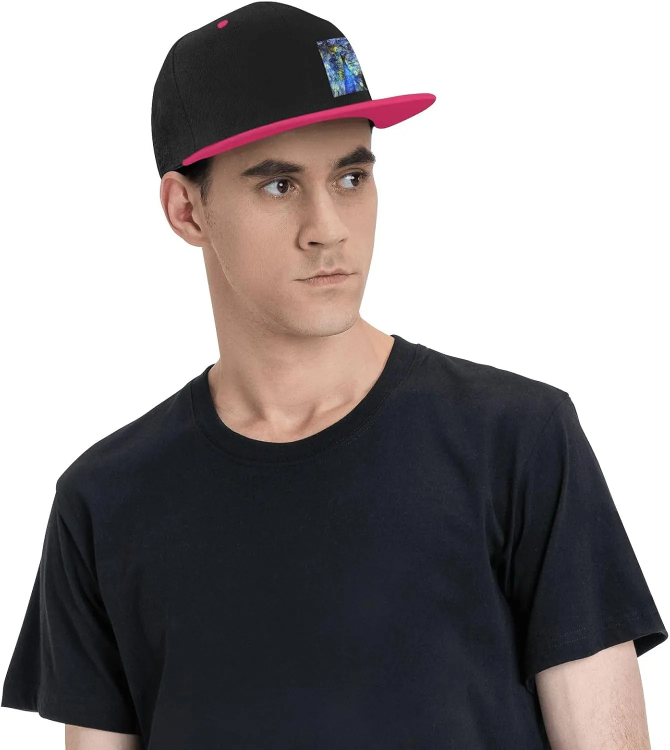 Abstract Starry Night Peacock Snapback Hats for Men Women Hat Baseball Cap Flat Bill Visor White Hat