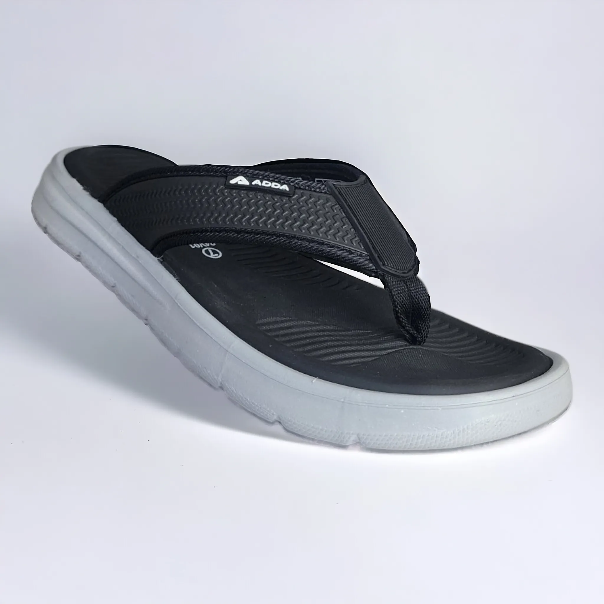 ADDA TIME01 BLACK/GREY Men's Slipper/Chapple/Flip flop