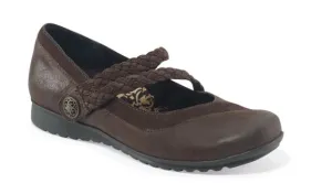 Aetrex Chocolate Ada Braided Mary Jane Womens Shoes EF454