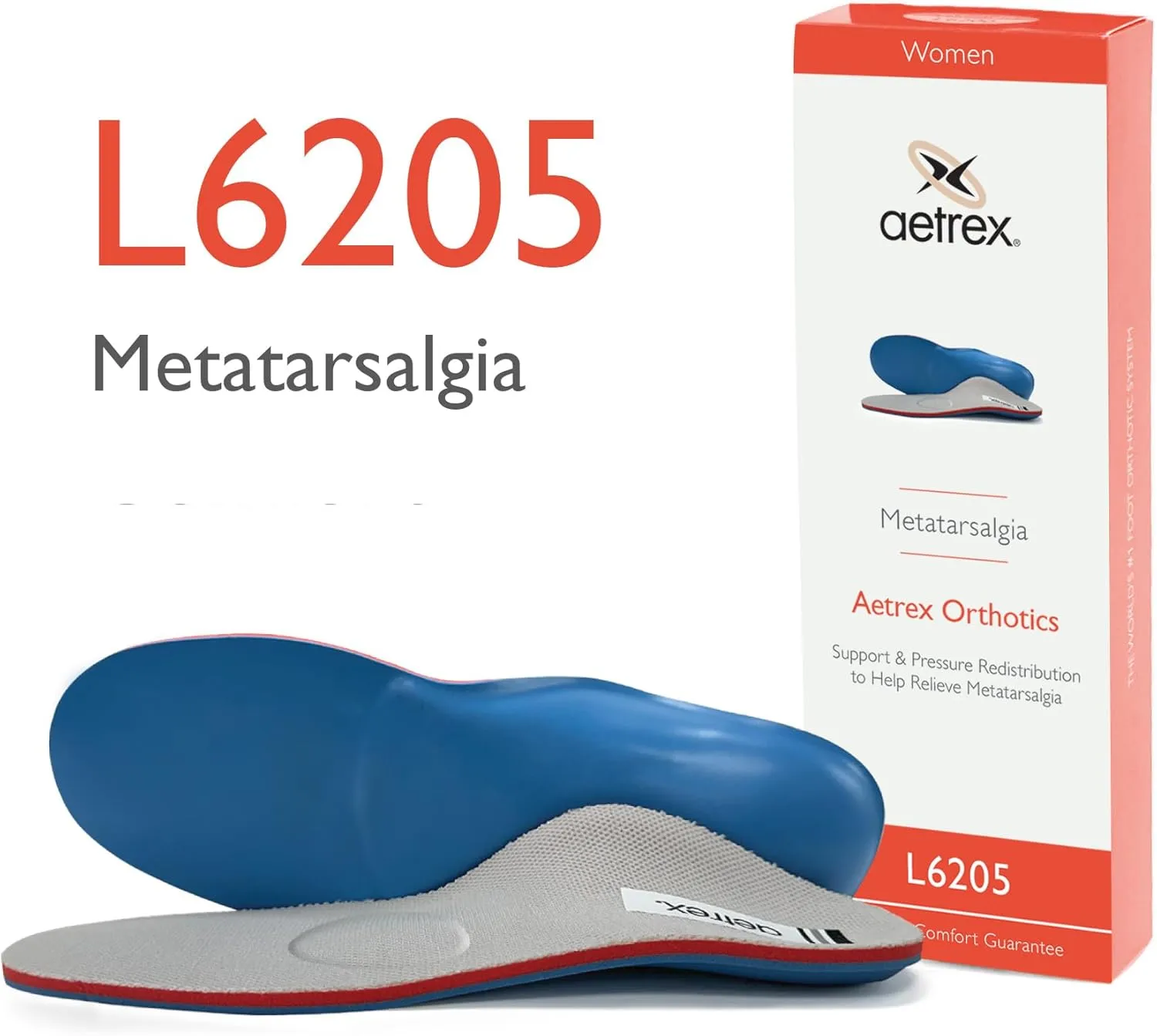 Aetrex Women's Orthotics for Metatarsalgia Shoe Inserts for Women - Plantar Fasciitis Mamory Foam Arch Support Inserts Women