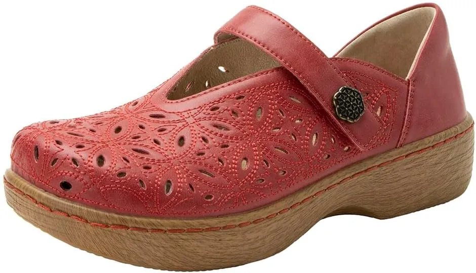 Alegria Women's Opheliah Comfort Shoes V-Cut Leather Mary Jane