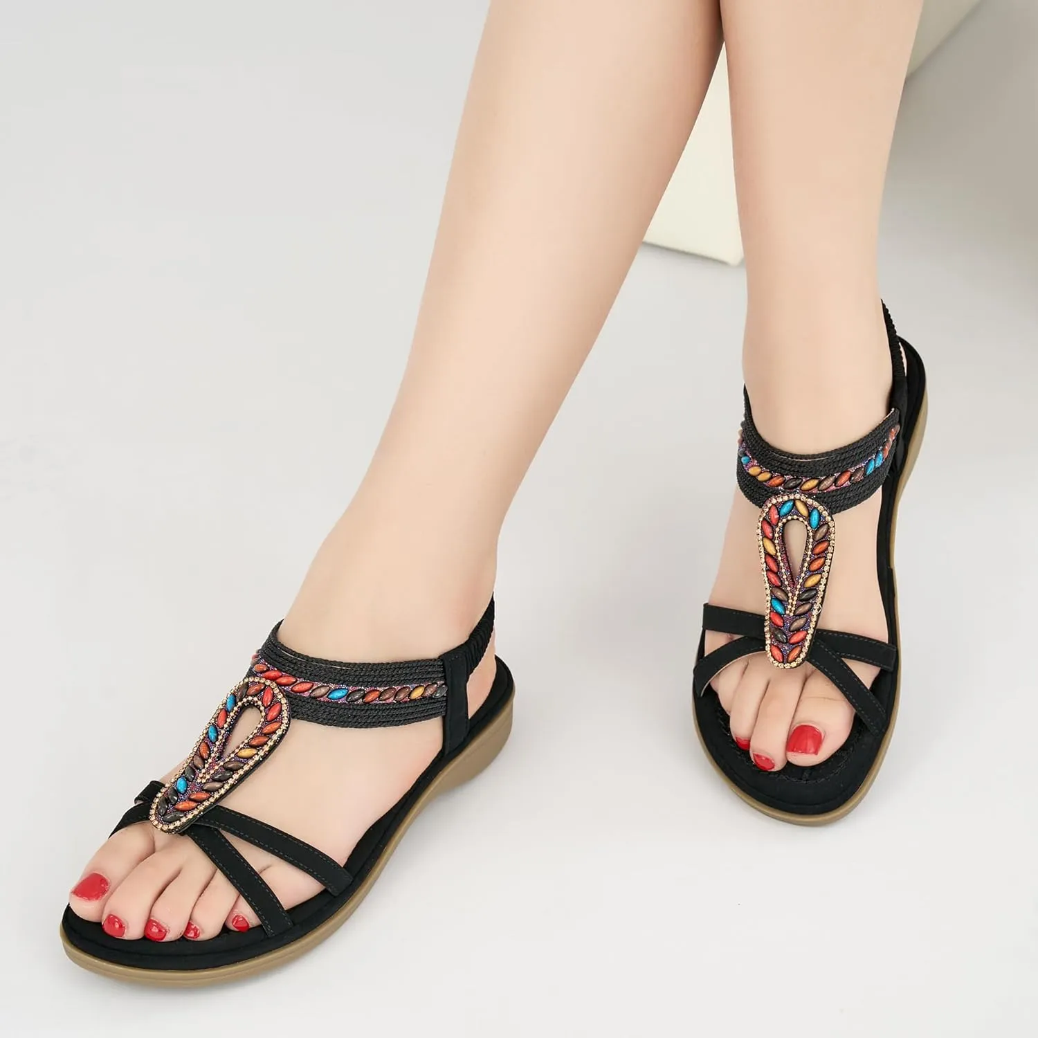 Alicegana Womens Sandals Orthopedic Shoes: Comfortable Arch Support Dressy Bohemian Flats 2025 for Walking Beach Vacation