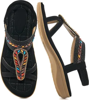 Alicegana Womens Sandals Orthopedic Shoes: Comfortable Arch Support Dressy Bohemian Flats 2025 for Walking Beach Vacation