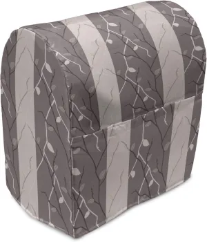 Ambesonne Floral Stand Mixer Cover, Earthen Toned Leafless Autumn Inspired Trees Season of Mother Earth Theme, Kitchen Appliance Organizer Bag Cover with a Pocket, 6-8 Quarts, Dried Rose Warm Taupe