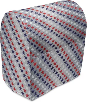 Ambesonne USA Stand Mixer Cover, July Fourth Stars Citizen National Day Patriotic Western Salute to the Union, Kitchen Appliance Organizer Bag Cover with a Pocket, 6-8 Quarts, Grey Indigo Red