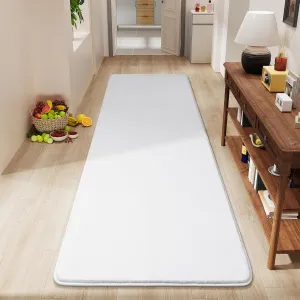 Amearea Modern Soft Hallway Runner Rug, 2x6 Feet Washable Runner Rugs for Hallway, White Fluffy Rug Bedroom Bedside Rugs, Non Slip Memory Foam Rug Carpet for Entrance Kitchen Living Room Decor