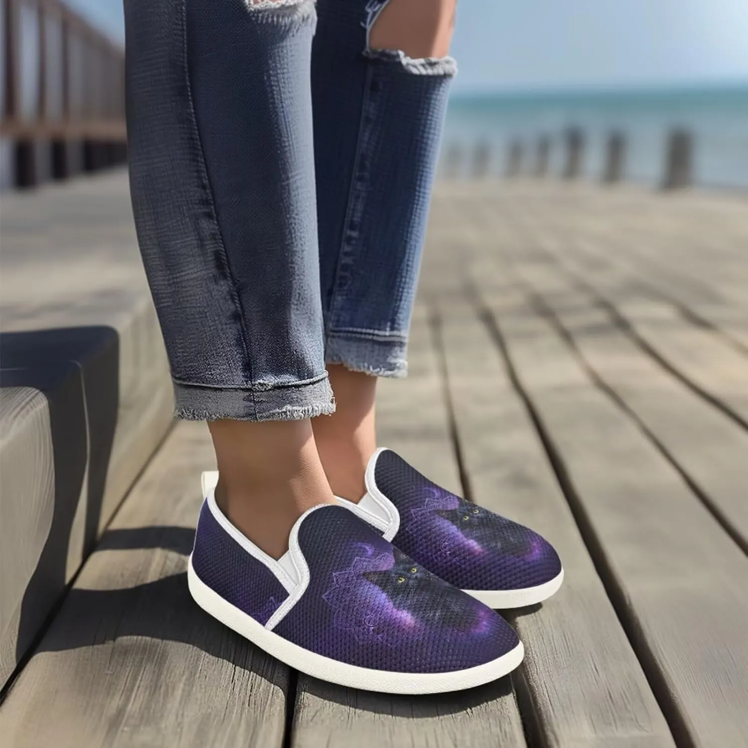Animal Print Running Shoes | Flats for Women | Tennis Shoes | Slip Resistant Work Shoes