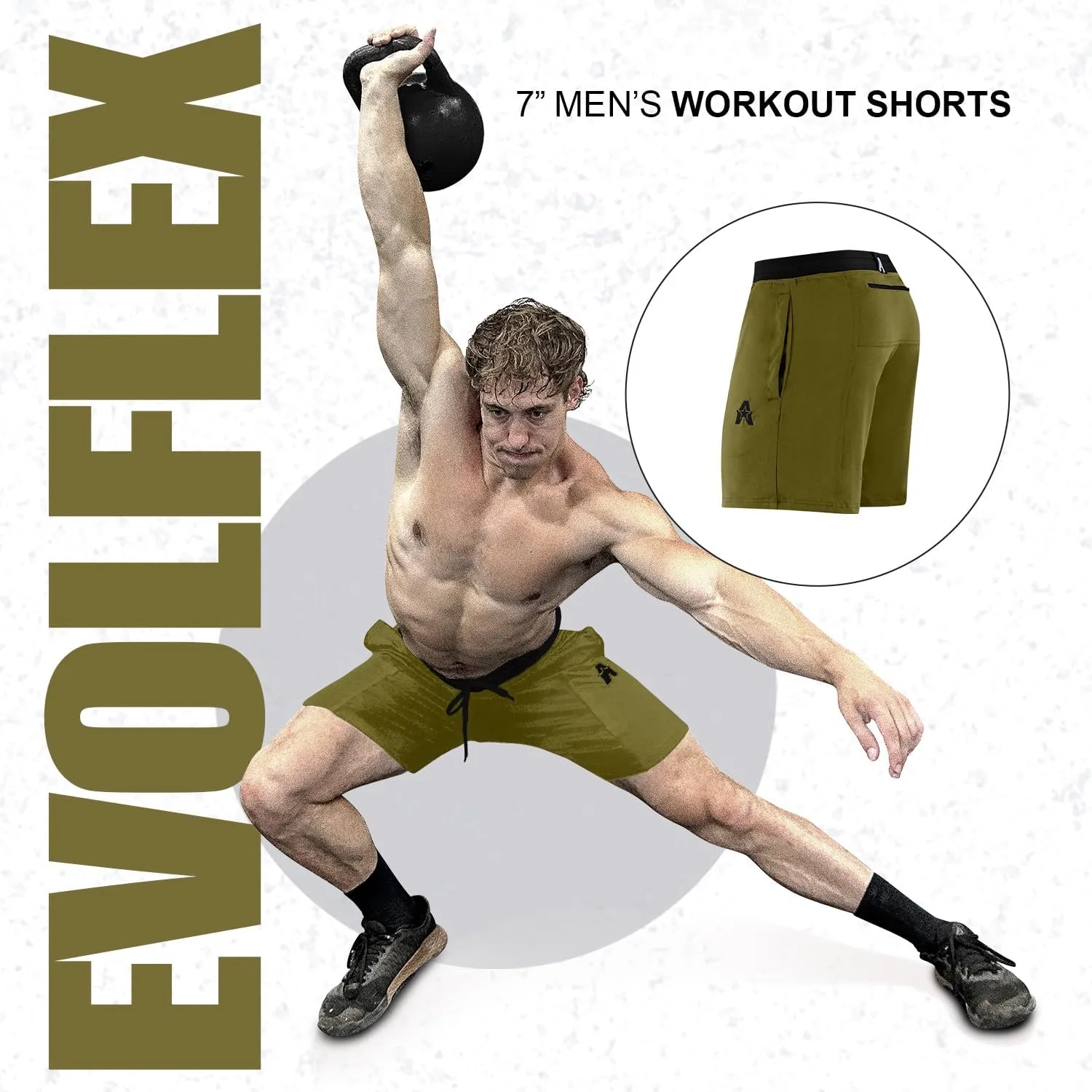 Anthem Athletics Evolflex Workout Shorts for Men 5" 7" 9" Inch Inseam Options Men's Athletic Gym Fitness & Running Short