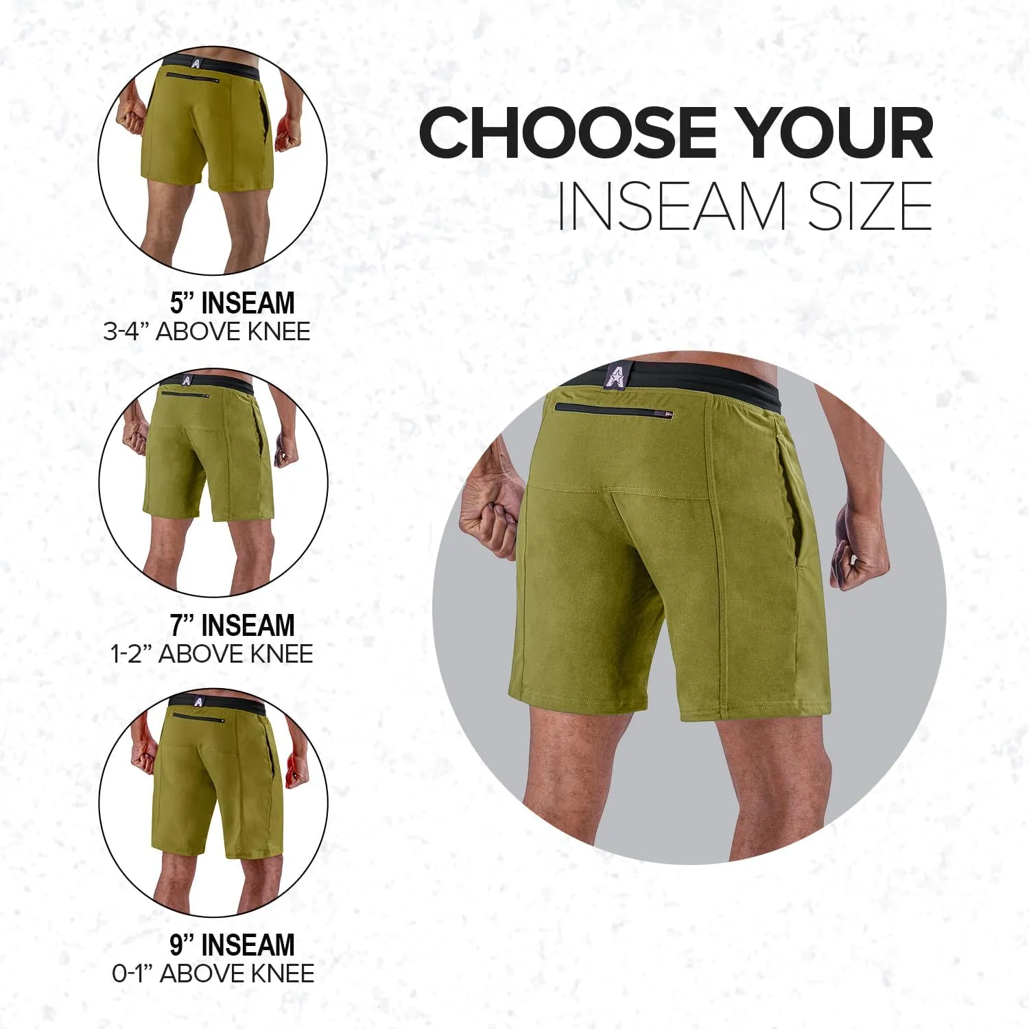 Anthem Athletics Evolflex Workout Shorts for Men 5" 7" 9" Inch Inseam Options Men's Athletic Gym Fitness & Running Short