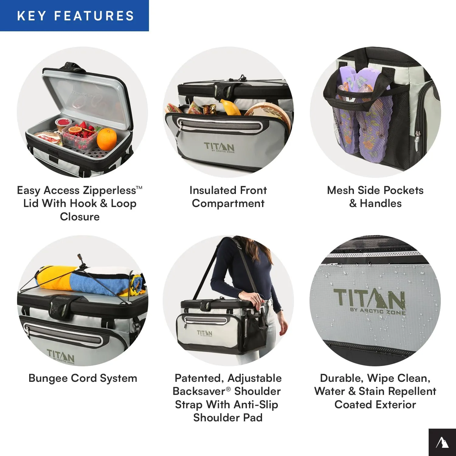 Arctic Zone Titan Deep Freeze Cooler - Zipperless Hardbody Cooler - Small & Large Capacity- Beach & Camping Cooler - Deep Freeze Insulation, HardBody Liner, and SmartShelf