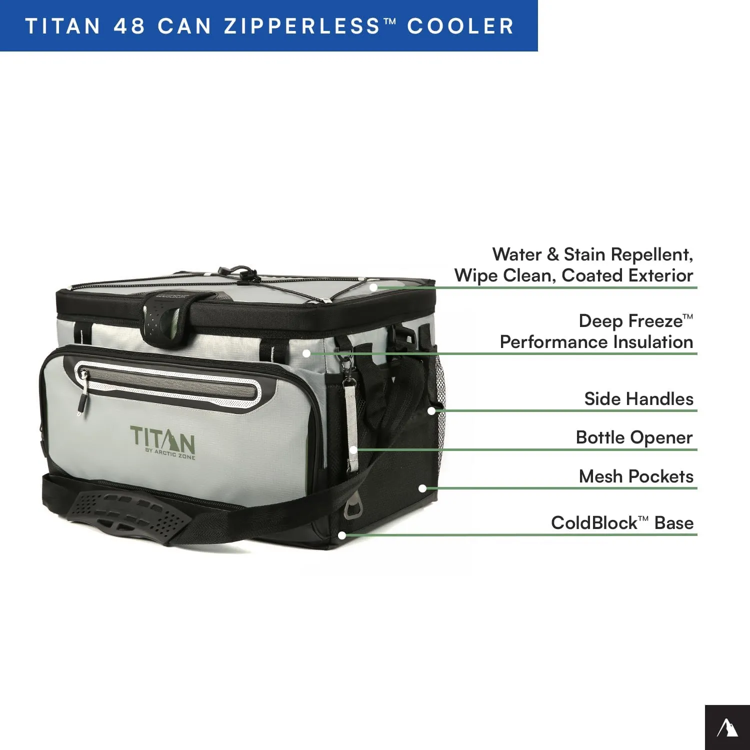 Arctic Zone Titan Deep Freeze Cooler - Zipperless Hardbody Cooler - Small & Large Capacity- Beach & Camping Cooler - Deep Freeze Insulation, HardBody Liner, and SmartShelf