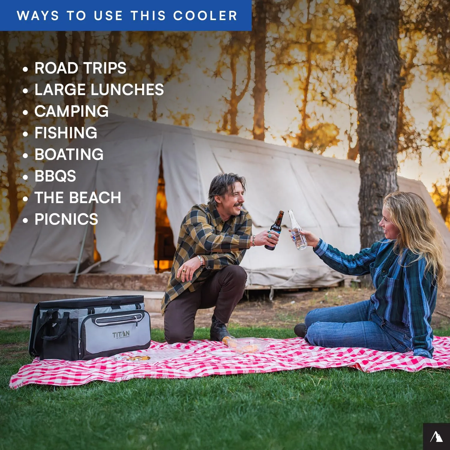 Arctic Zone Titan Deep Freeze Cooler - Zipperless Hardbody Cooler - Small & Large Capacity- Beach & Camping Cooler - Deep Freeze Insulation, HardBody Liner, and SmartShelf