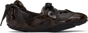 Arqa Women's Lace-up Fashion Ballerina Sneakers Decorative Lacing Back Dressy Ballet Flat Sneakers Comfortable Outgoing Tennis Walking Casual Shoes