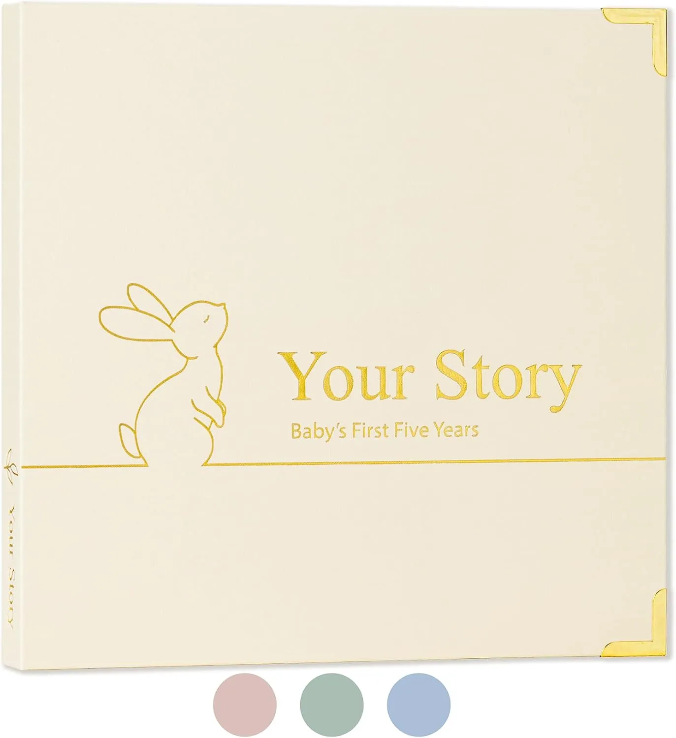 Baby Book Keepsake Boy or Girl Timeless Baby Memory Book First 5 Years for Baby Shower Gender Neutral Baby Scrapbook New Mom Gift Baby Journal from Birth to Age 5 Milestone Book Beige