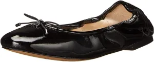 Ballet Felicia Patent Plush Toe Sam On International tracking Black Rounded Extensive range Flexible Flats Slip Edelman