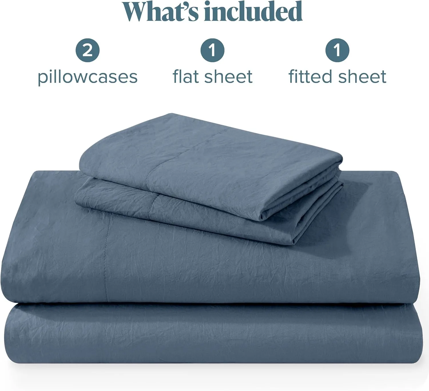 Bare Home Full Sheet Set - Luxury 1800 Ultra-Soft Stonewashed Microfiber - Double Brushed - Deep Pockets - Easy Fit - Breathable Bedding - Sheet Sets & Pillowcases (Full, Bering Sea)