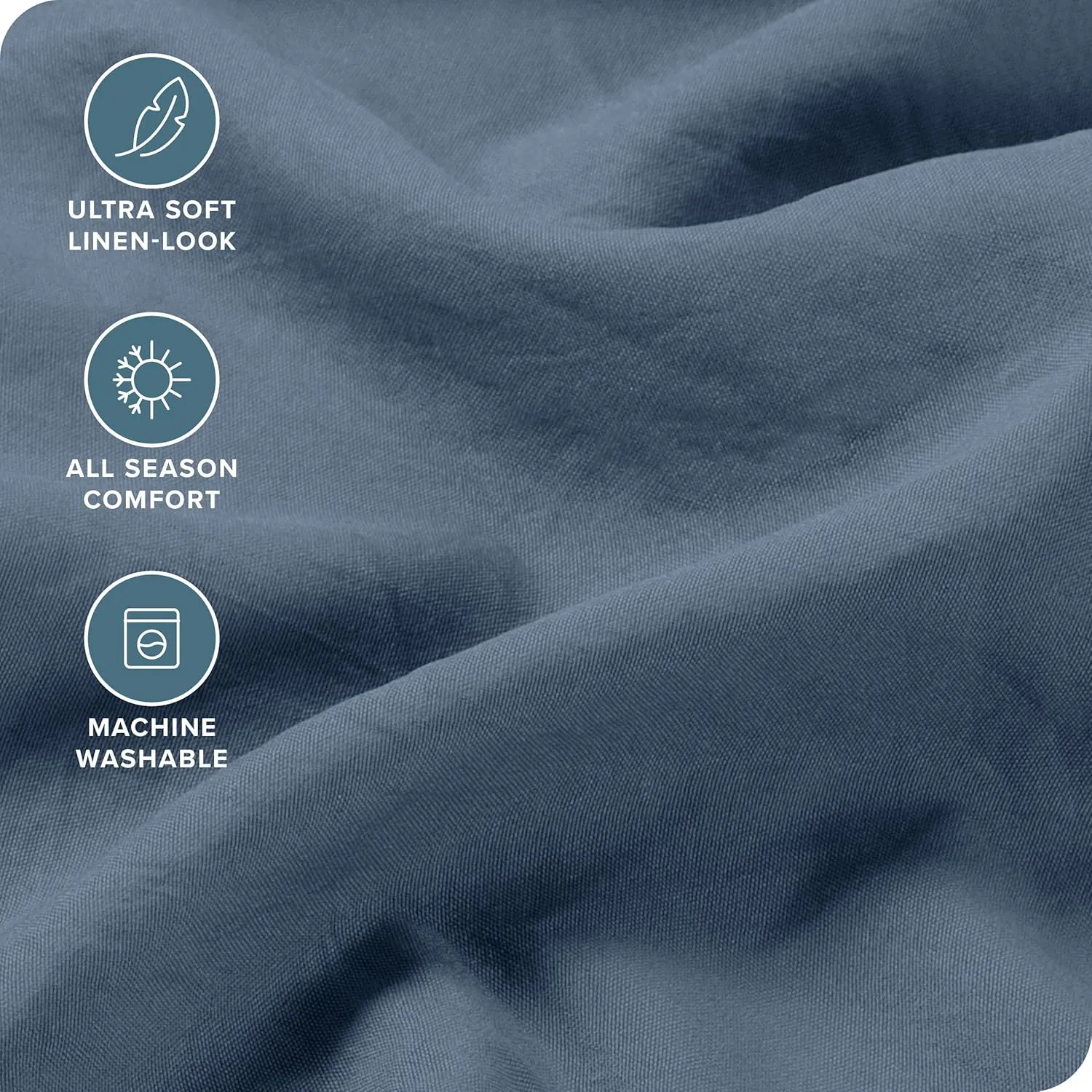 Bare Home Full Sheet Set - Luxury 1800 Ultra-Soft Stonewashed Microfiber - Double Brushed - Deep Pockets - Easy Fit - Breathable Bedding - Sheet Sets & Pillowcases (Full, Bering Sea)