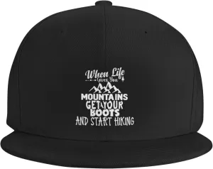 Baseball Cap When Life Gives You Mountains Put Your Boots On3 Vintage Adjustable Sports Hats Outdoor Caps Black