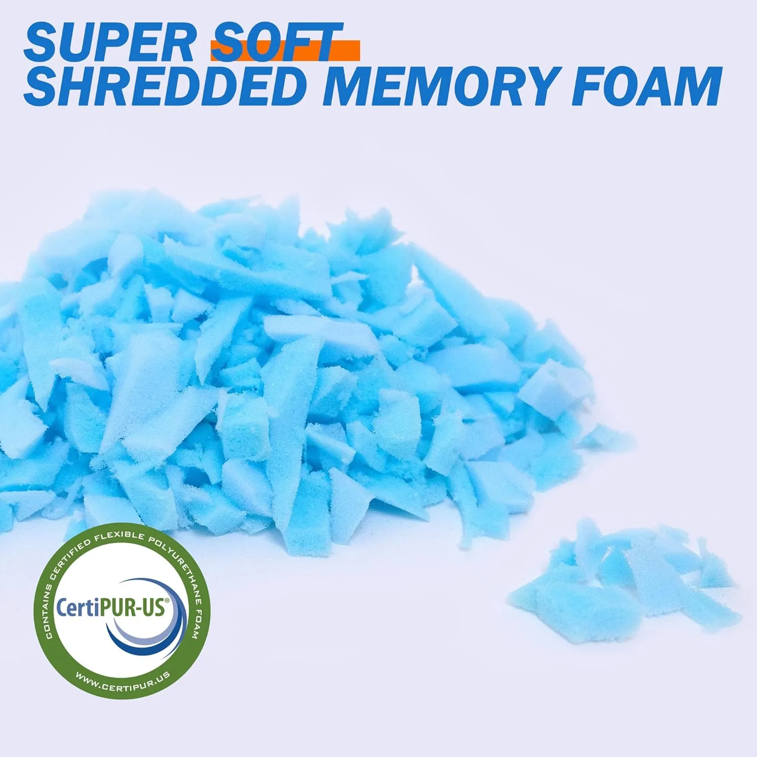 Bean Bag Filler 30lbs Bean Bag Filling Pillow Refill, Shredded Memory Foam Filling Material for Pouf Ottoman Couch Cushion Dog Bed Stuffed Animals and Art Crafts - Blue