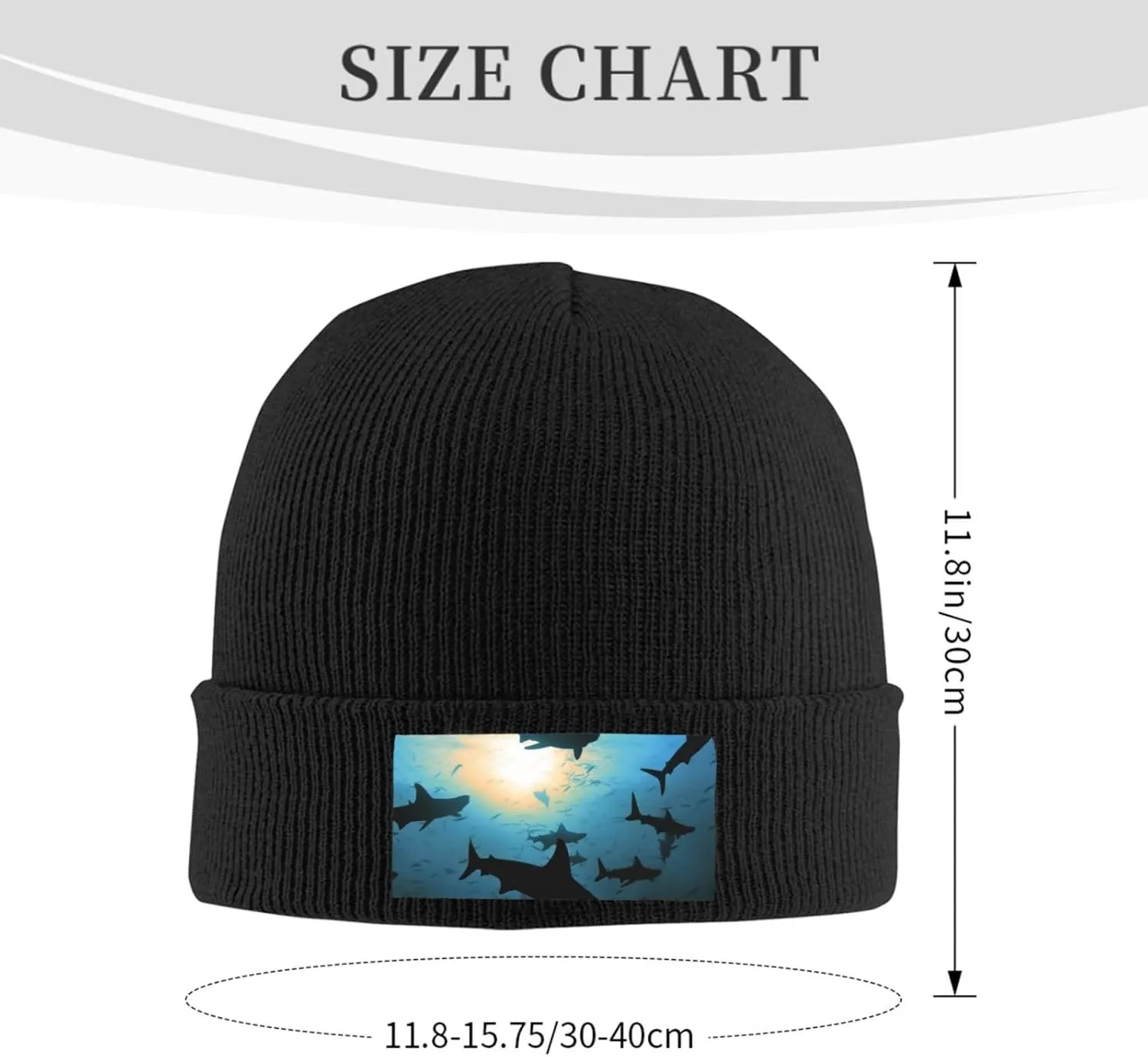 Beanie for Men Winter Hats for Women Knit Hat Hammerhead Sharks Beanie Soft Warm Cuffed Caps Stylish Watch Cap Black Beanie