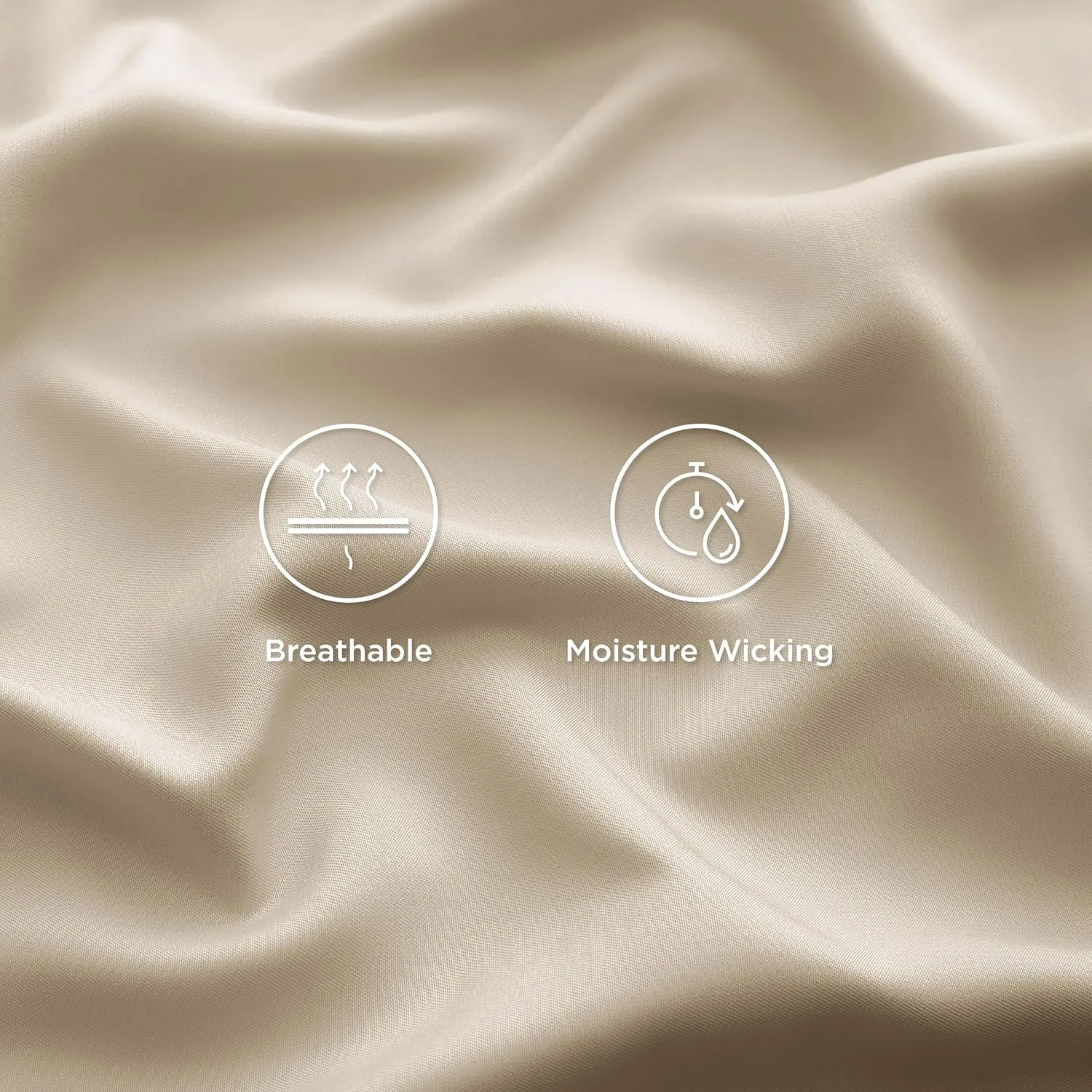 Bedsure King Size Sheet Set, Cooling Sheets King, Rayon Derived from Bamboo, Deep Pocket Up to 16", Breathable & Soft Bed Sheets, Hotel Luxury Silky Bedding Sheets & Pillowcases, Beige