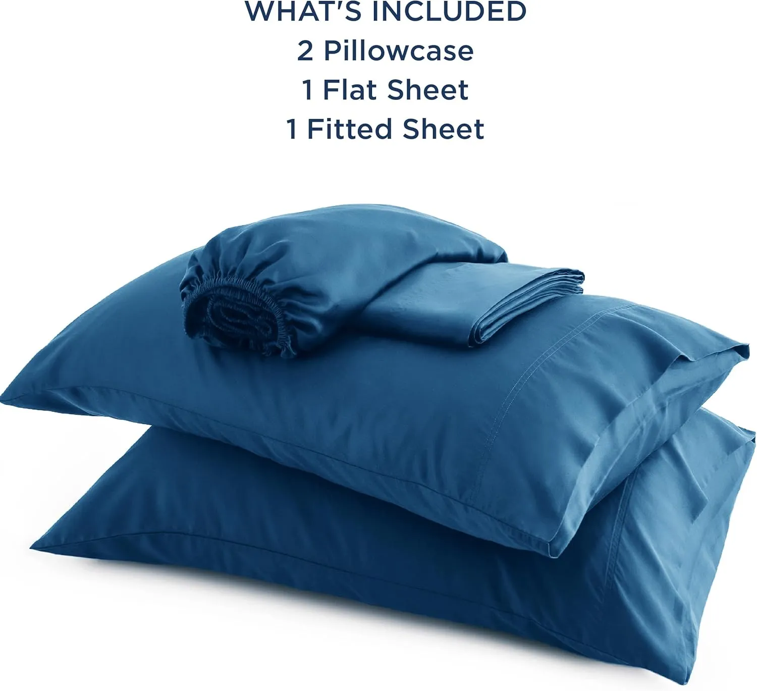 Bedsure Queen Sheets, Rayon Derived from Bamboo, Queen Cooling Sheet Set, Deep Pocket Up to 16", Breathable & Soft Bed Sheets, Hotel Luxury Silky Bedding Sheets & Pillowcases, Peacock Blue