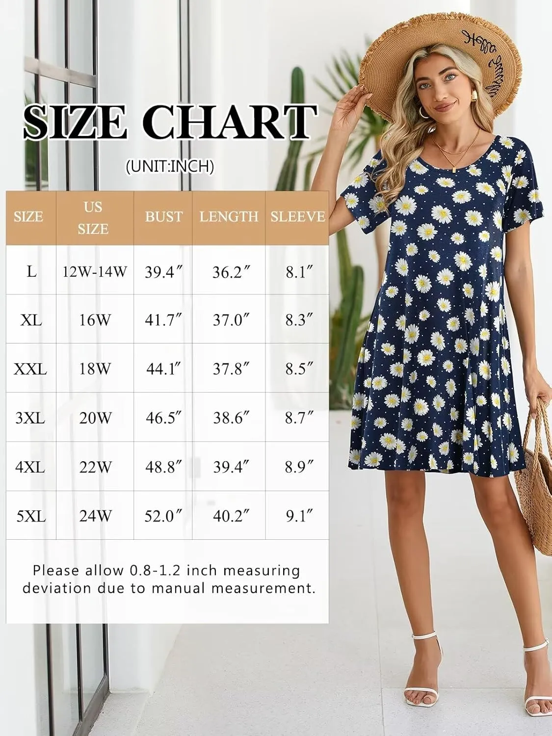 BELAROI Womens Summer Casual T Shirt Dress Loose Swing Tunic Dress Short Sleeve Sundress with Pockets