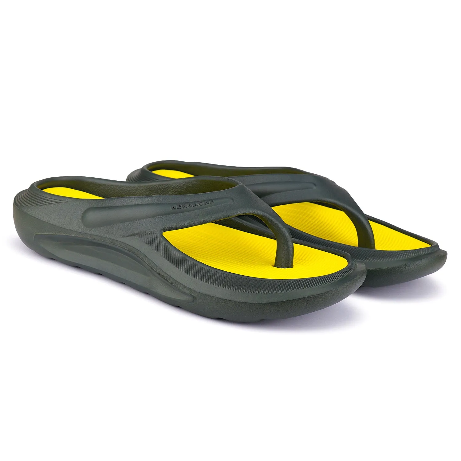 Bersache Extra Soft Classic Casual with  Regular wear with Ultra Soft & Flexibility Technology Flip Flop for Men's & Boy's (6177-Yellow)