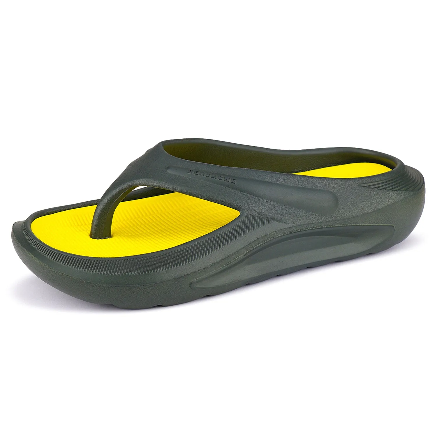 Bersache Extra Soft Classic Casual with  Regular wear with Ultra Soft & Flexibility Technology Flip Flop for Men's & Boy's (6177-Yellow)