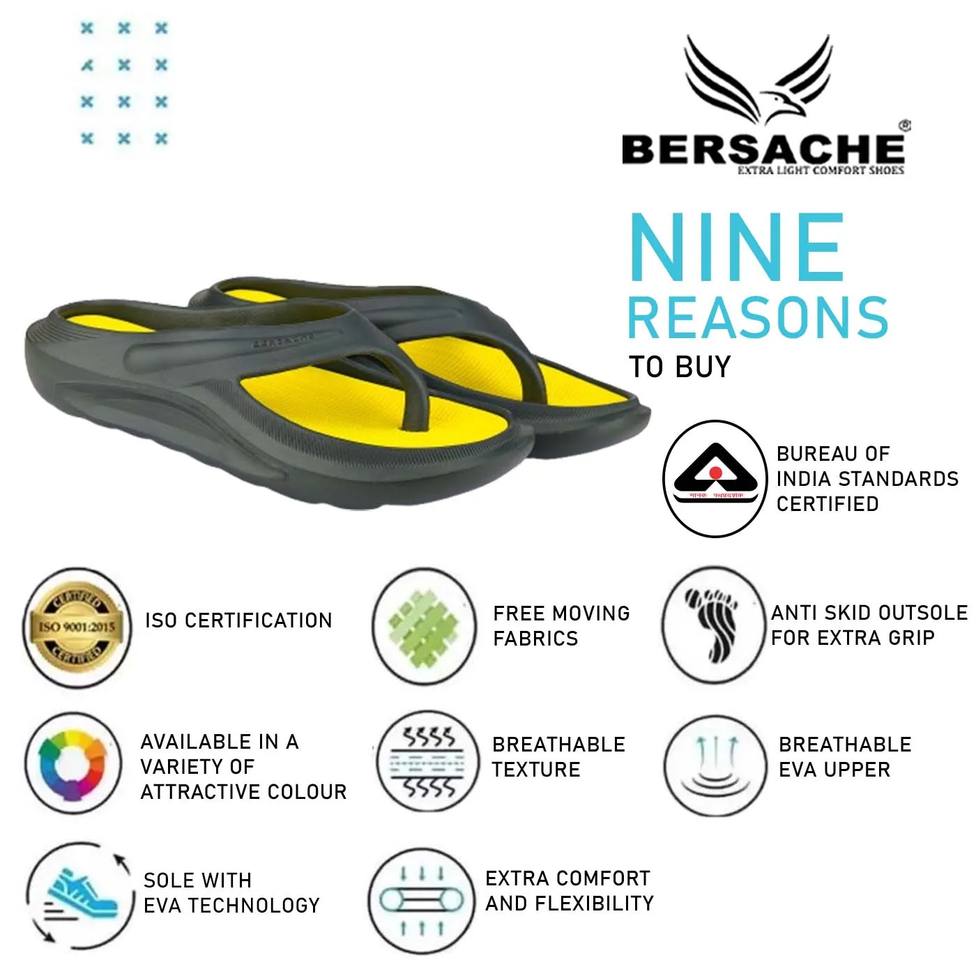 Bersache Extra Soft Classic Casual with  Regular wear with Ultra Soft & Flexibility Technology Flip Flop for Men's & Boy's (6177-Yellow)