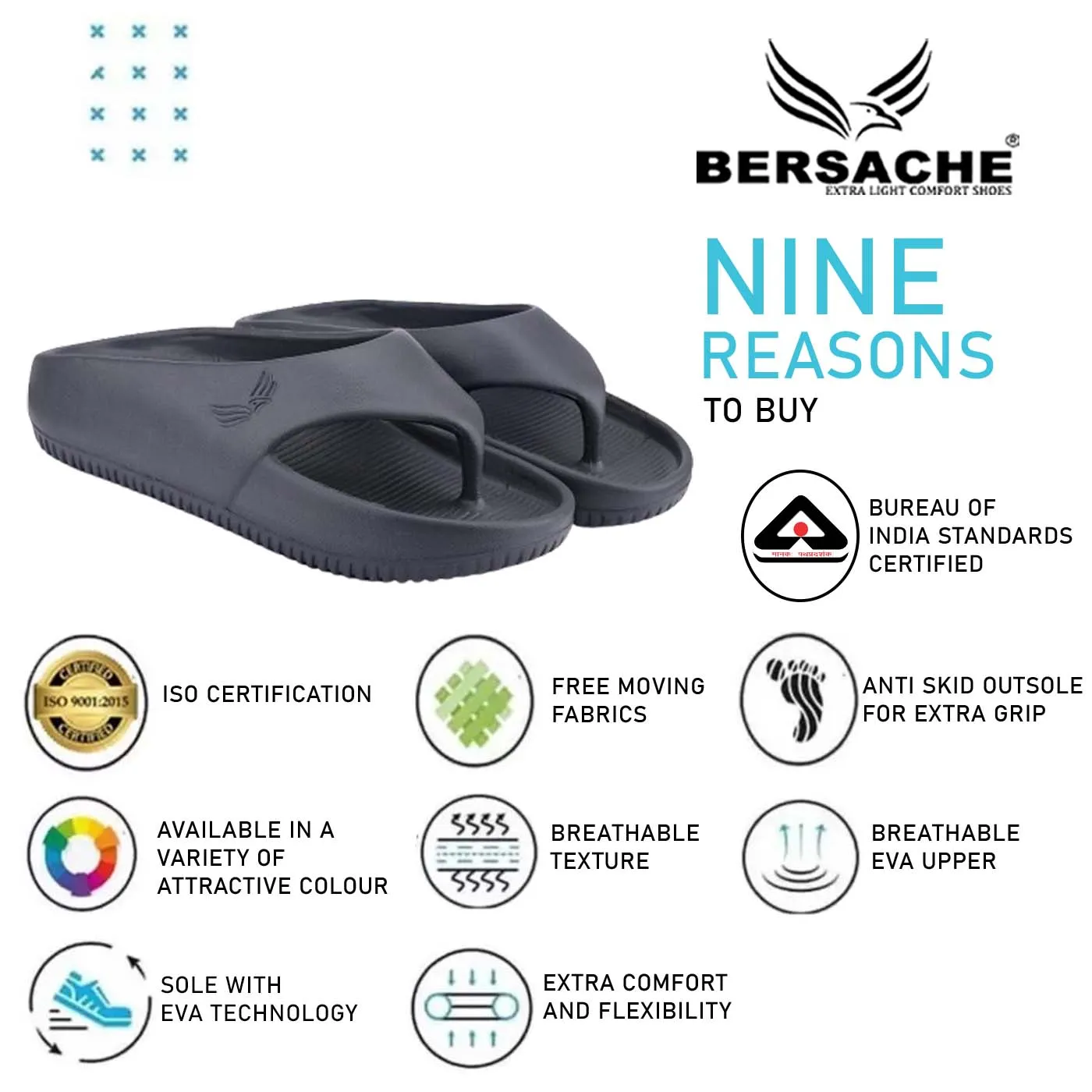 Bersache Extra Soft Classic Casual with  Regular wear with Ultra Soft & Flexibility Technology Flip Flop for Men's & Boy's (6191-Grey)