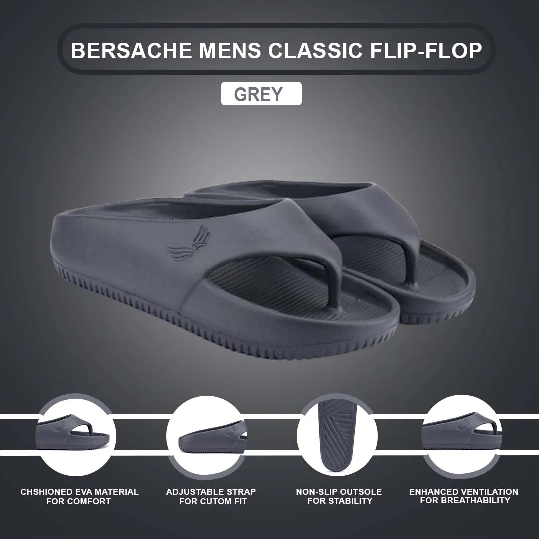 Bersache Extra Soft Classic Casual with  Regular wear with Ultra Soft & Flexibility Technology Flip Flop for Men's & Boy's (6191-Grey)