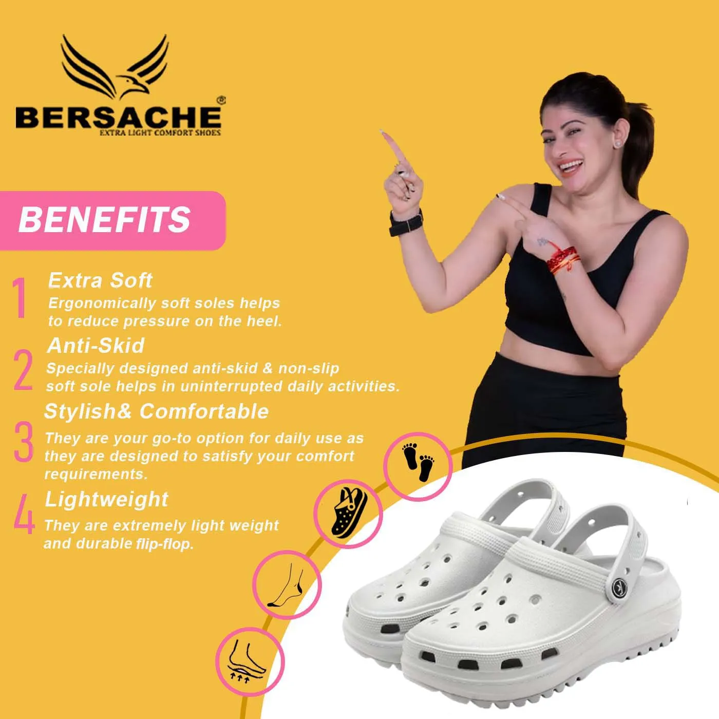 Bersache Extra Soft Classic Casual with  Regular wear with Ultra Soft & Flexibility Technology Flip Flop For women's/Girl's-Grey-6128