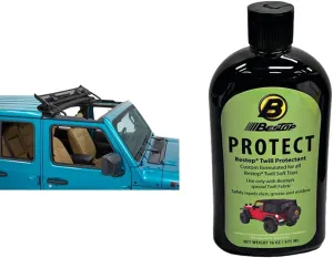 Bestop 5245417 Black Twill Sunrider for Hardtop 2018-Current Jeep Wrangler JL & Jeep Gladiator & 1121700 16-oz. Black & Color Twill Fabric Protectant